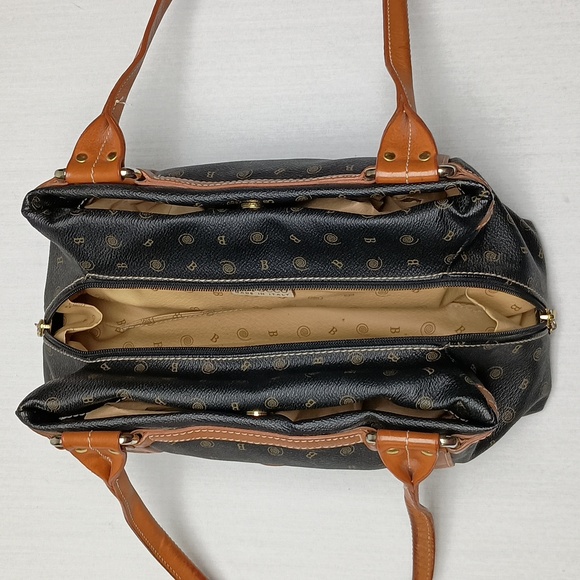 IL Nuovo Barocco Made in Italy Signature Brown Leather Handbag - Picture 3 of 5